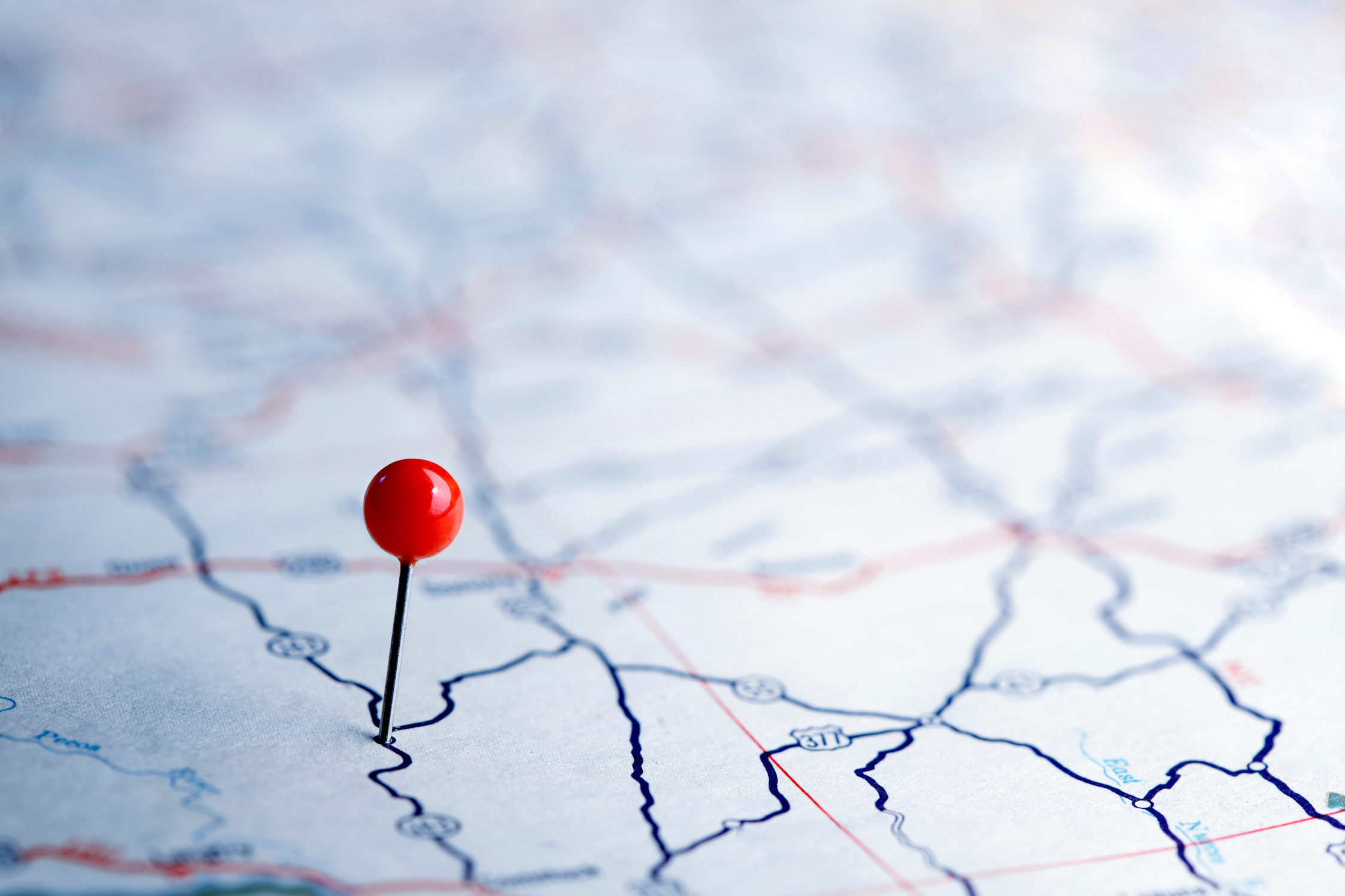 Push Pins On A Road Map